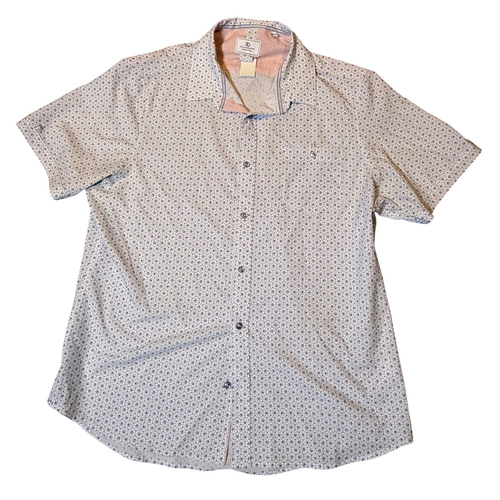 7 Diamonds Ostin 4 Way Stretch Short Sleeve Button Down Shirt Mens XL Geometric